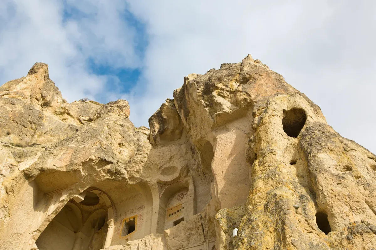 Vivid New Testament frescoes on the vaults of the Dark Church at the Göreme Open Air Museum