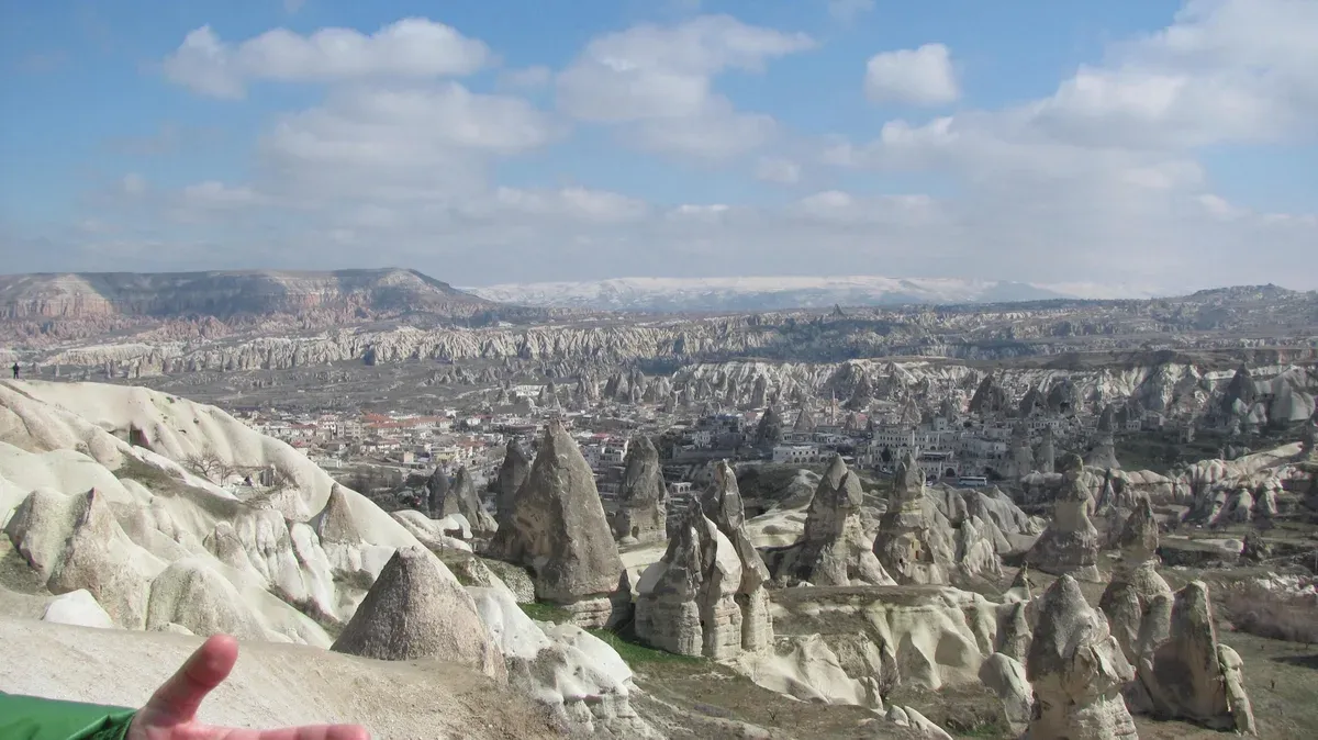 Göreme town centre from above, a Göreme hotels area guide view